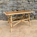 Table basse vintage en rotin