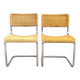 Pair of cantilever and rattan chairs from the 70s