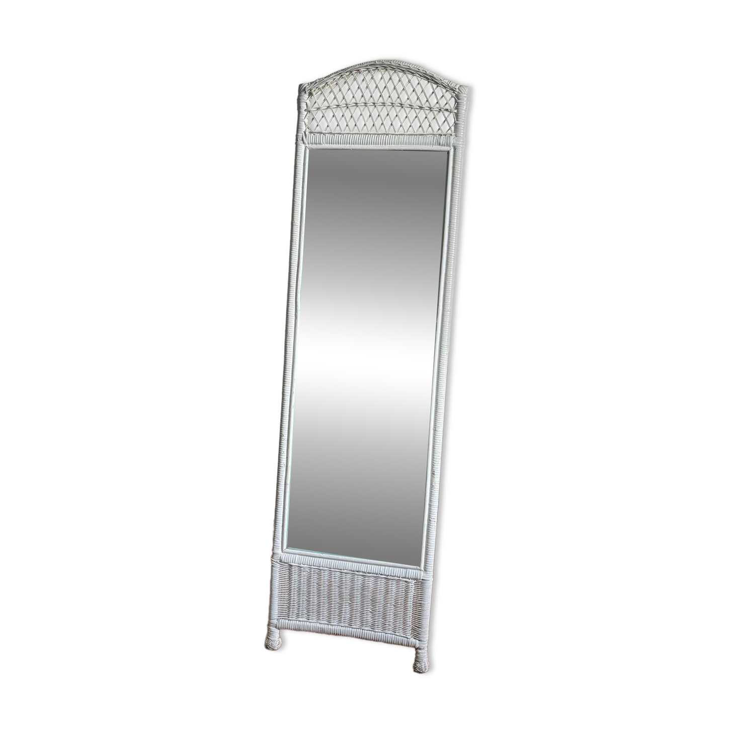 Rattan full-length mirror