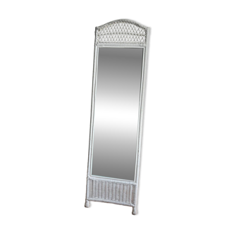 Rattan full-length mirror