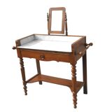 marble dressing table and mirror