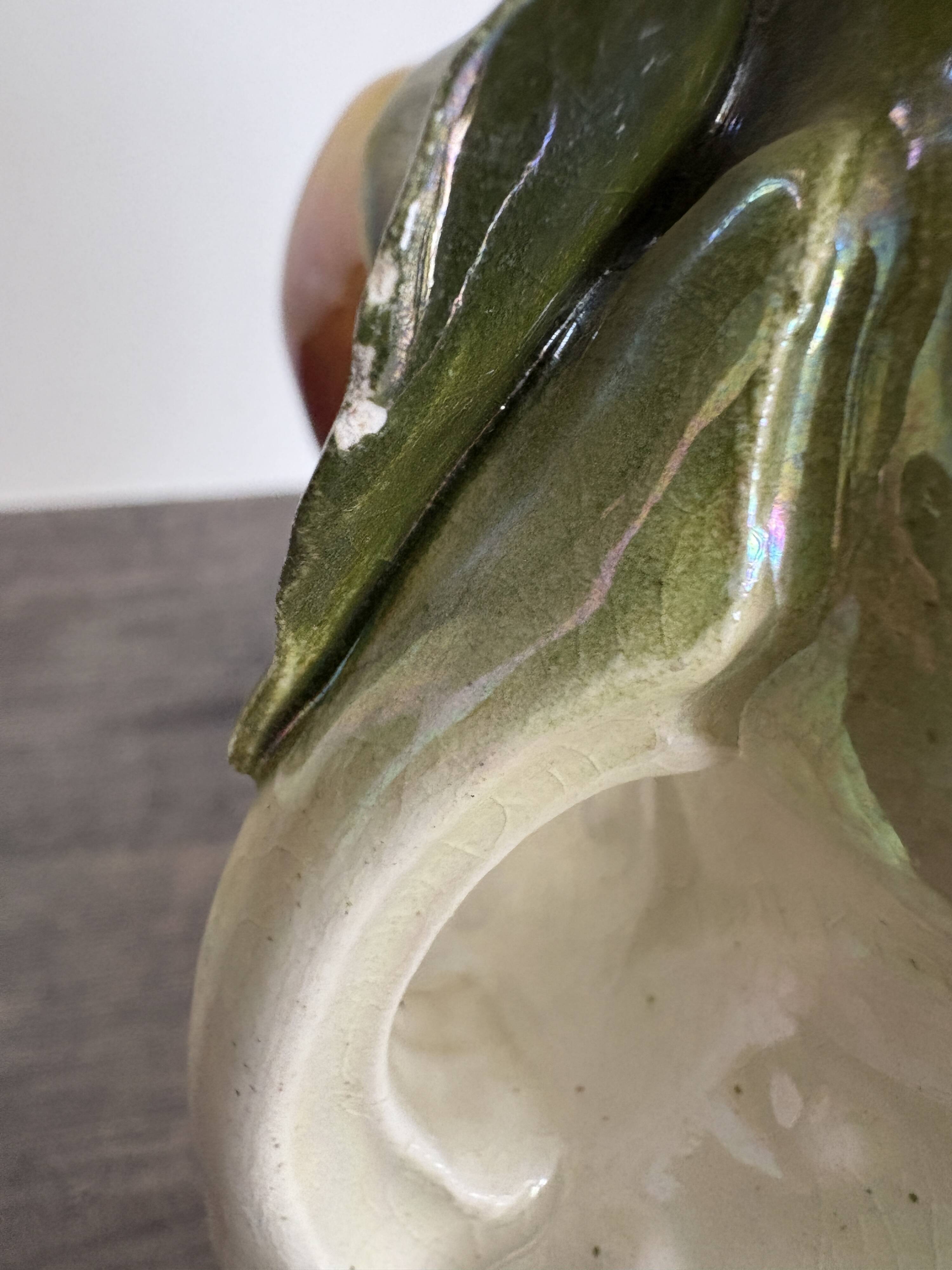 Art Nouveau ceramic vase – fruit and flower decoration