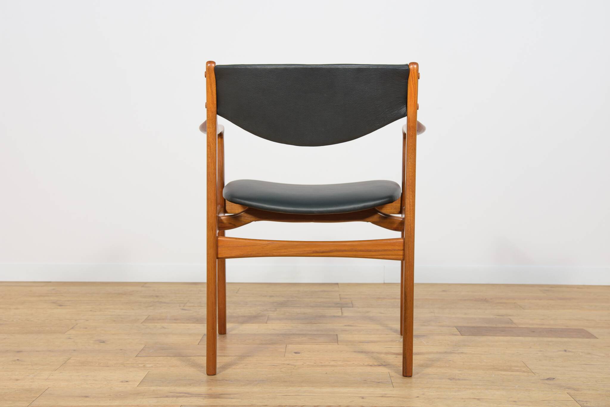 Mid-Century Teak & Leather Armchair, Denmark, 1960s
