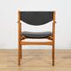 Fauteuil vintage en teck et cuir, Danemark, 1960