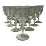 Set of 10 old wine glasses