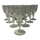 Ensemble de 10 verres à vin anciens