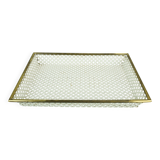 Vintage tray, perforated metal and brass, attr. to mathieu matégot 50s