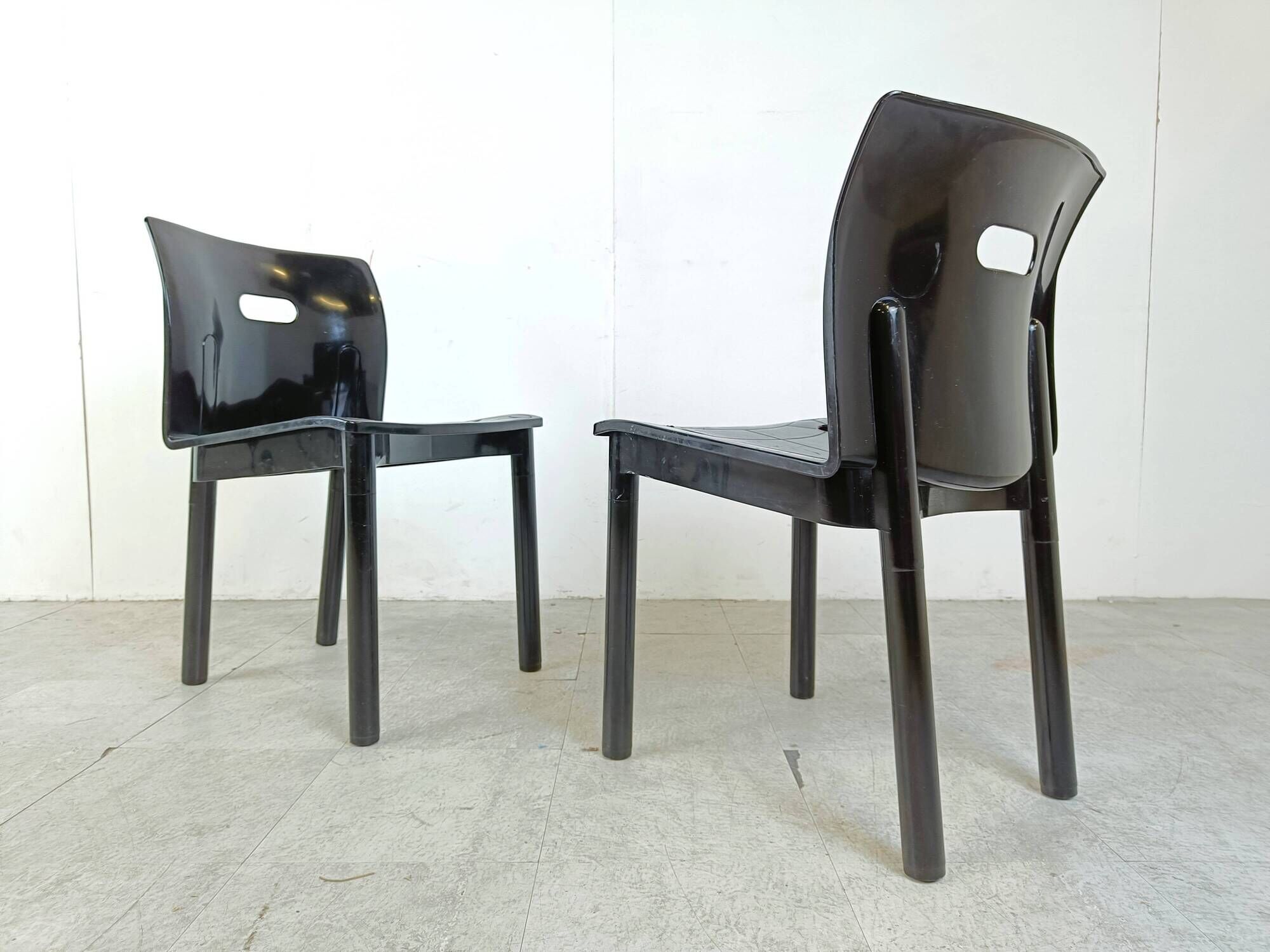 Model 4870 Dining Chairs by Anna Castelli Ferrieri for Kartell, 1980s, Set of 4