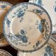Set of 10 antique flat plates in ironstone, Royat from Sarreguemines.