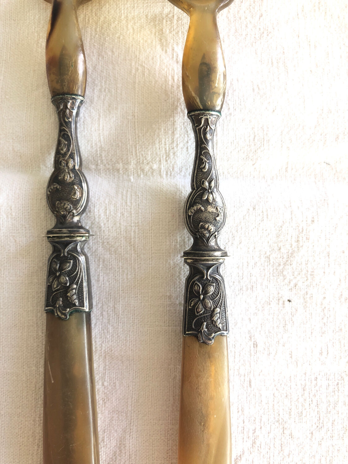 Old corn and silver salad cutlery