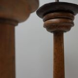 Large Antique French Wooden Candlesticks, 19th Century, Set of 4