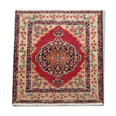 Antique persian kerman rug oriental wool area carpet 62x79cm