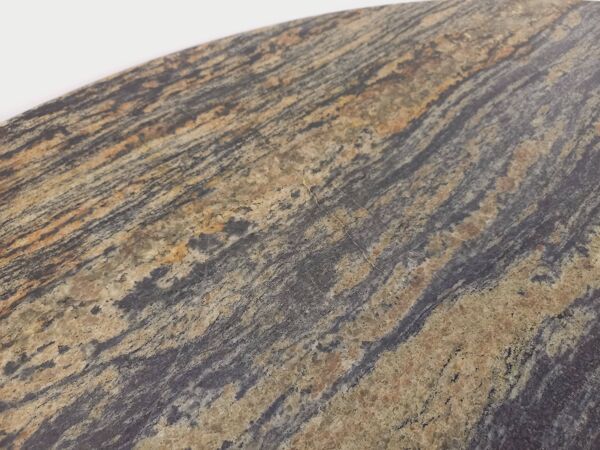 Table basse ovale vintage en marbre des années 70