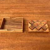 Mid-century Scandinavian teak dice game from the 1960s.