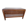 Wooden and rattan toy box, 80 cm