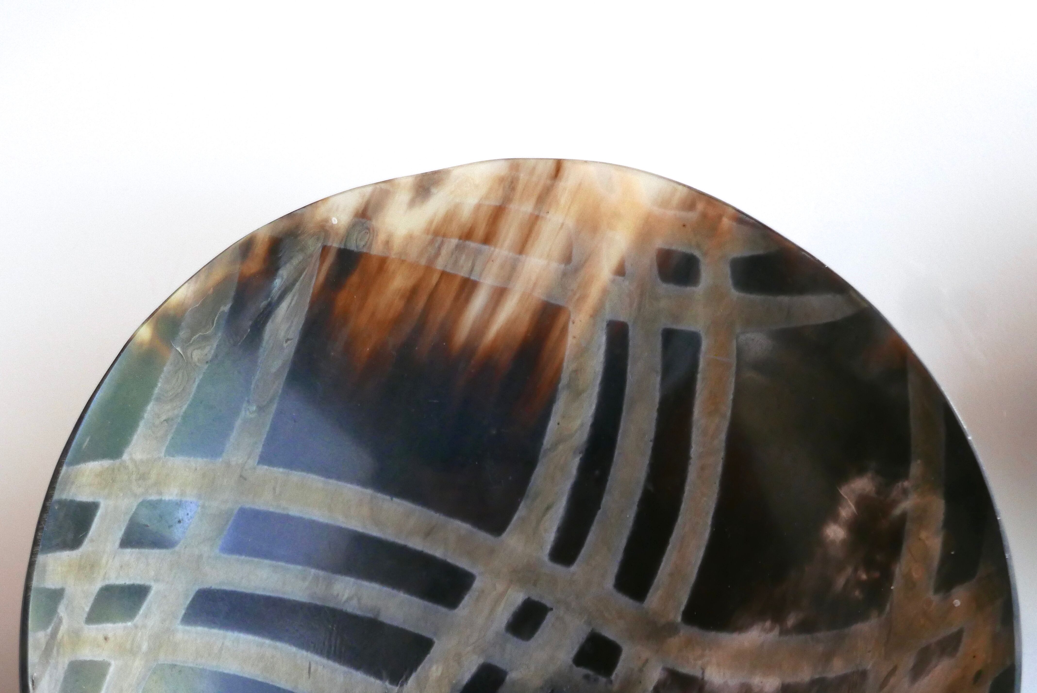 Three round horn cups, 70s