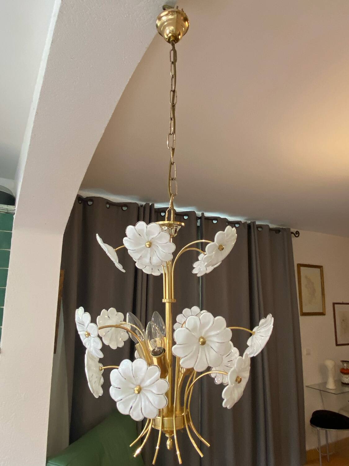 Murano glass flower chandelier, 1970s
