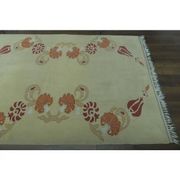 1970s Vintage Turkish Handmade Wool & Cotton Beige Area Rug 160x231