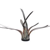 Flower chrome kinetic sculpture lamp