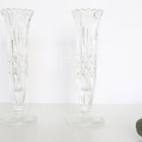 Pair of moulded glass vases