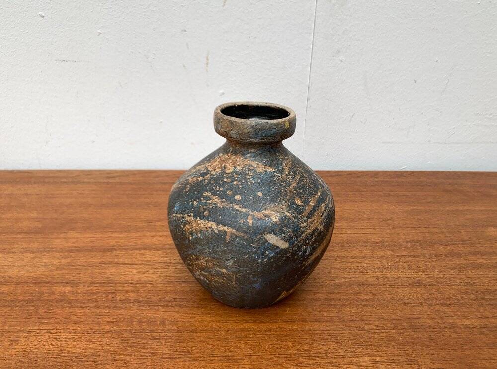 Brutalist vase from the Mid-Century Pottery Studio by Gerhard Liebenthron, Germany, 1970s.