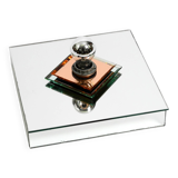 Stunning  large 1980s Italian mirror ceiling lamp in Postmodern design