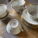 6 tasses et soucoupes porcelaine ADP France Royal de Luxe