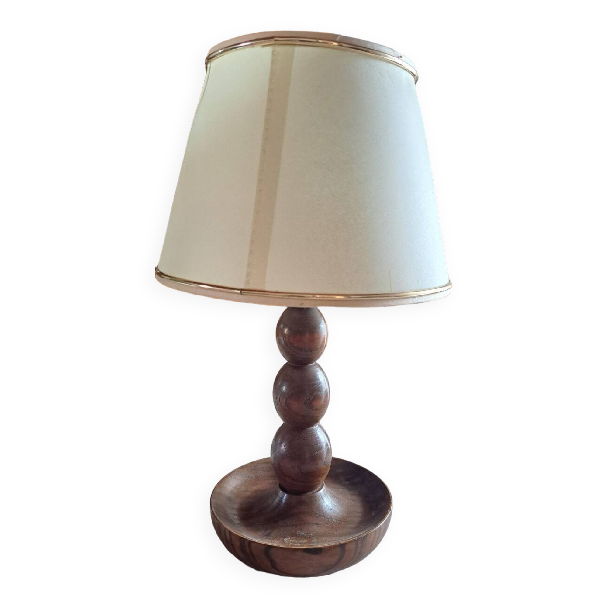 Brutalist style wooden lamp