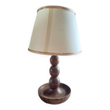 Brutalist style wooden lamp