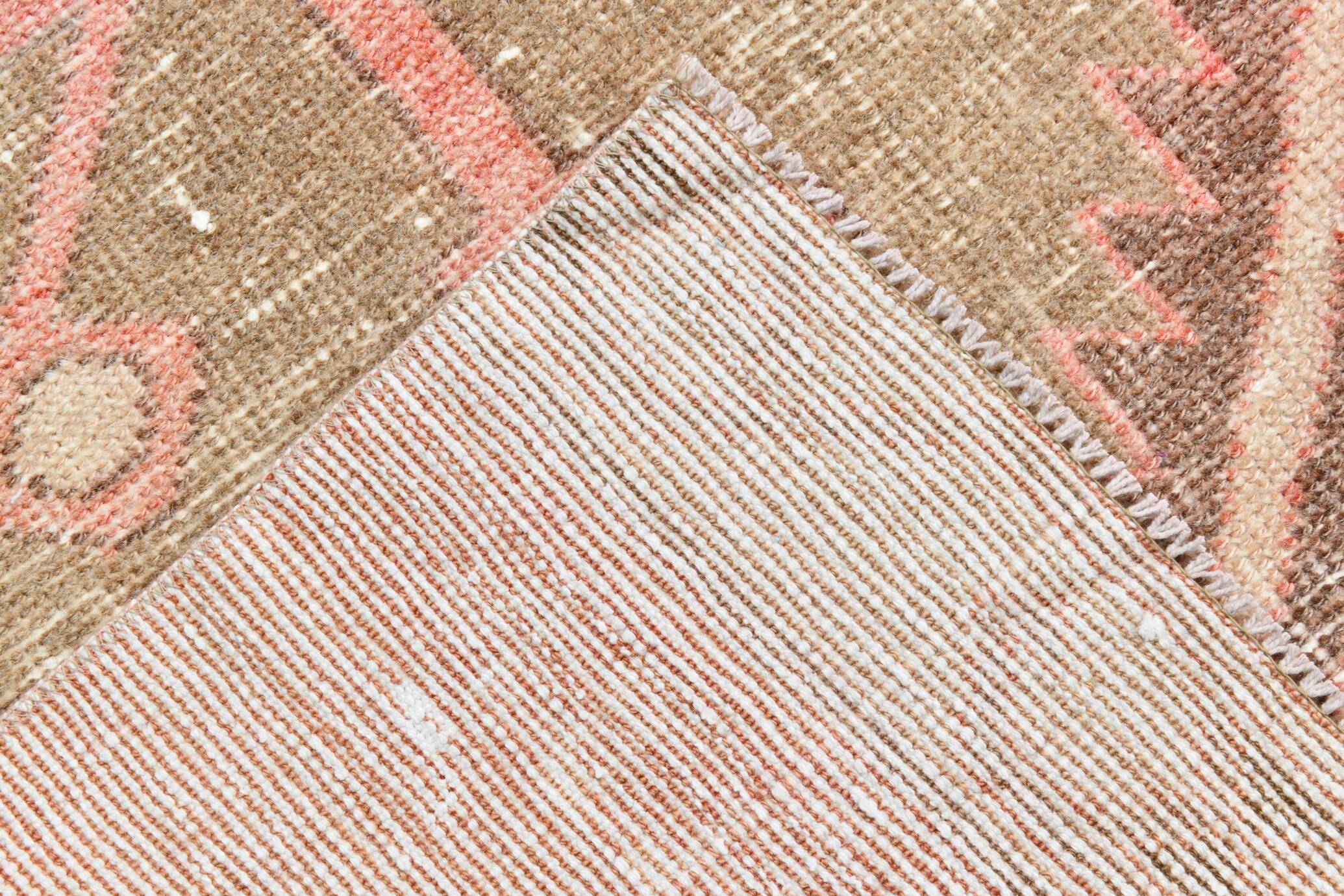 Red & Brown Classic Vintage Persian Runner Rug, 84x410Cm