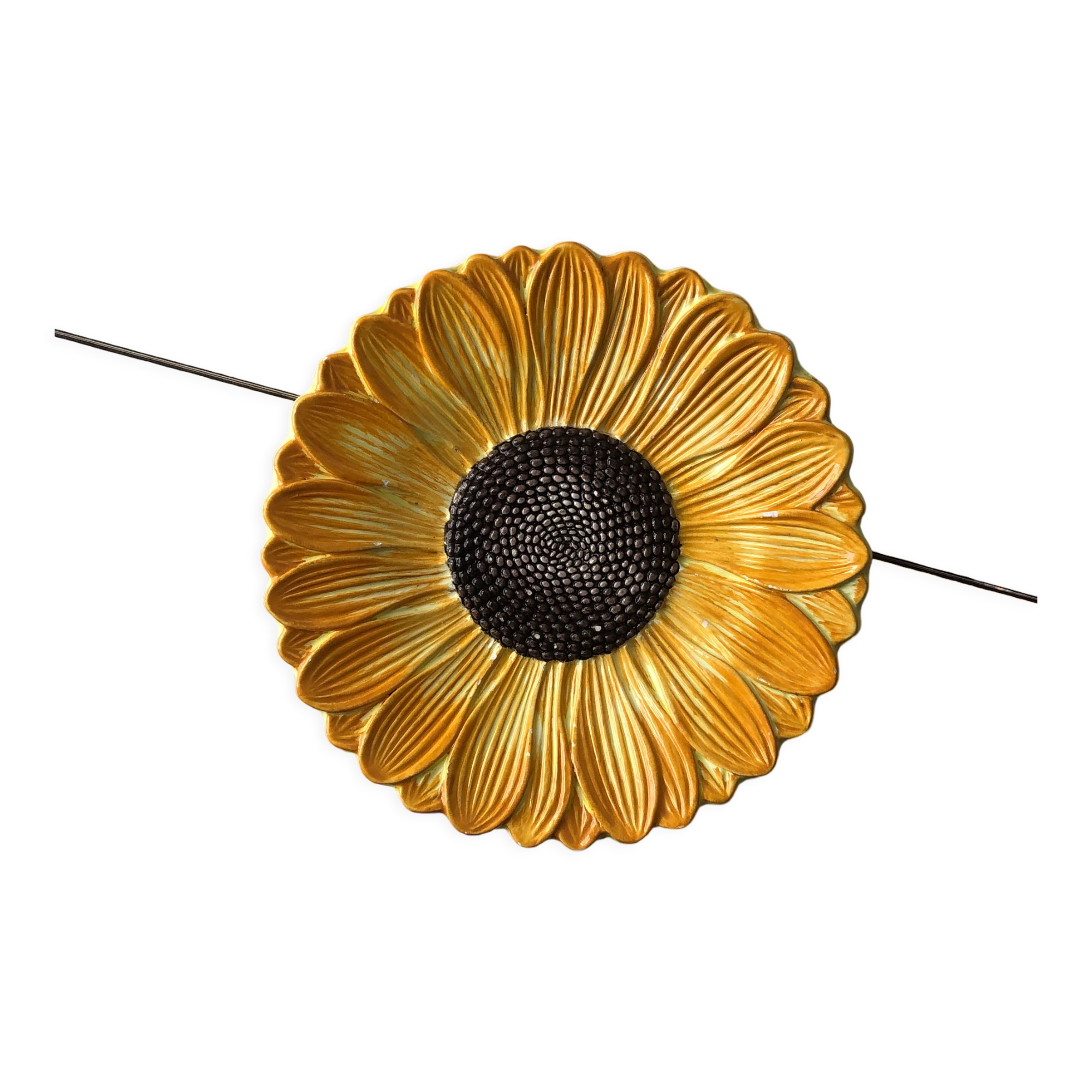Sunflower plate Bassano Italy numbered 1889 / 22 in ceramic