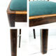 Lot de 4 chaises vintage bois brun, assise verte, style années 50