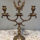 2-arm bronze candlestick, with eagle, 19th century