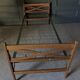 Bed with green metal braces 1960 a person foldable