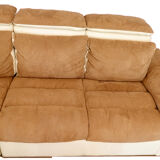 Leather and microfiber angle sofa