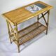Rattan and ceramic console table - AUDOUX - MINNET and Roger CAPRON