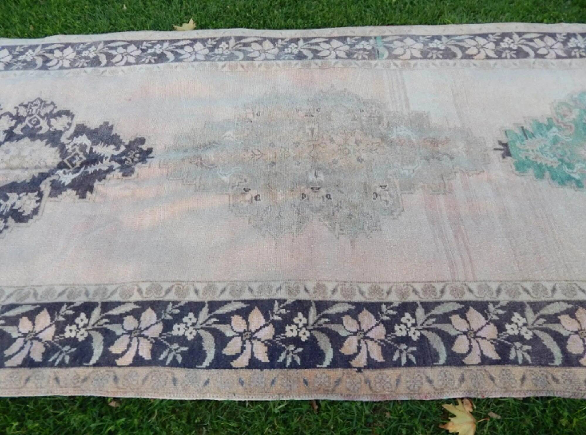 Vintage Turkish hallway rug 155x360 cm