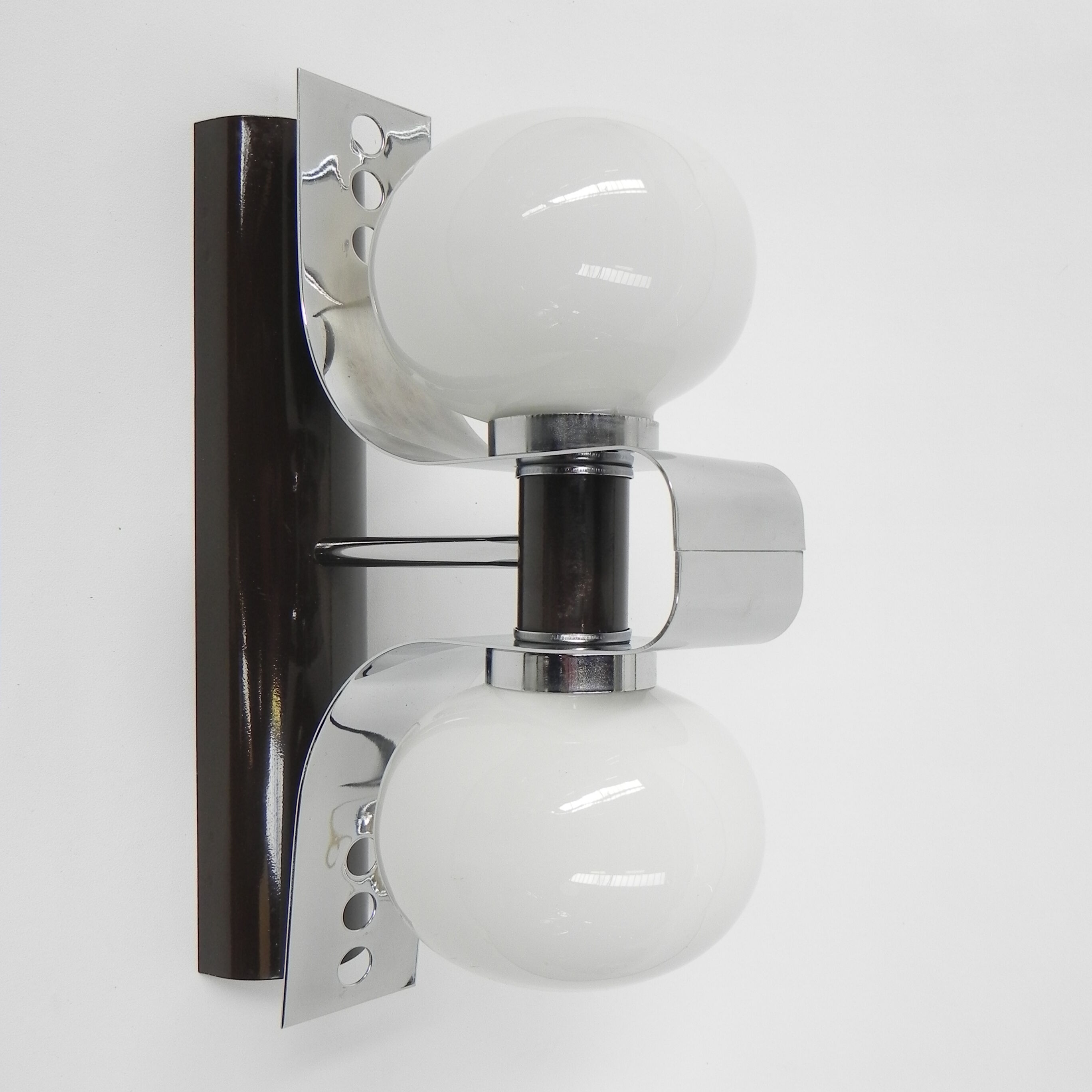 Space age wall lamp with 2 glass balls