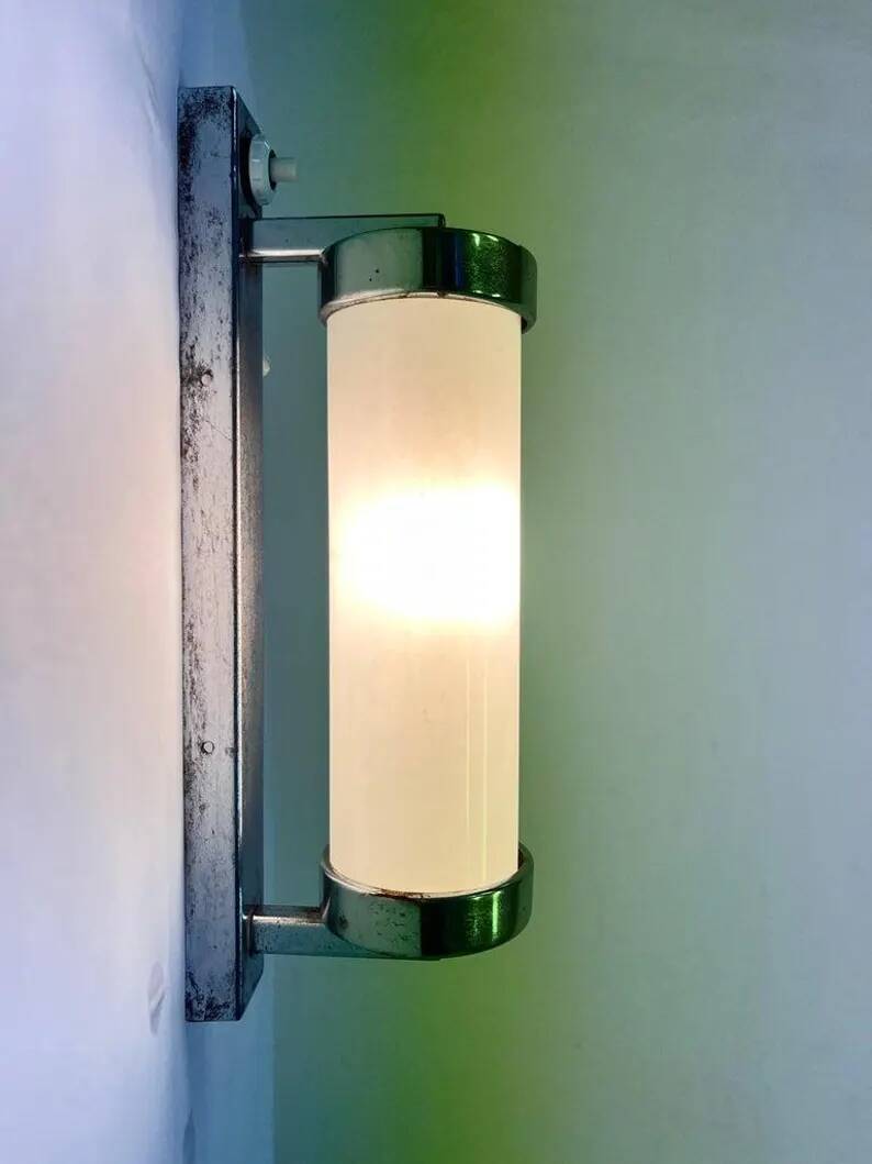 Chrome Design Bauhaus Wall Lamp, 1930s - Czechoslovakia