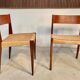 Ensemble de chaises de salle à manger minimalistes danoises en teck modèle Pia avec sièges en corde à papier par Poul Cadovius pour Royal Persiennen, 1958.