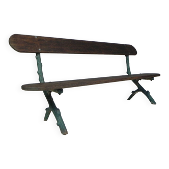 Garden bench with cast iron uprights in tree branch model, early 20th century