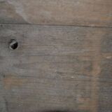 Trancheuse en bois massif marron début XXe siècle — longue auge rustique 1890-1919