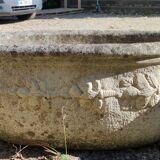 Paire de jardinières anciennes en pierre reconstituée