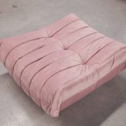 Togo Armchair and Pouf in Pearl Pink  Velvet