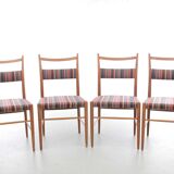 Set of 4 Scandinavian chairs by Yngve Ekstrom, Paul Smith fabric