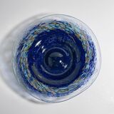 Bohemian fruit bowl glass 1980s space swirl