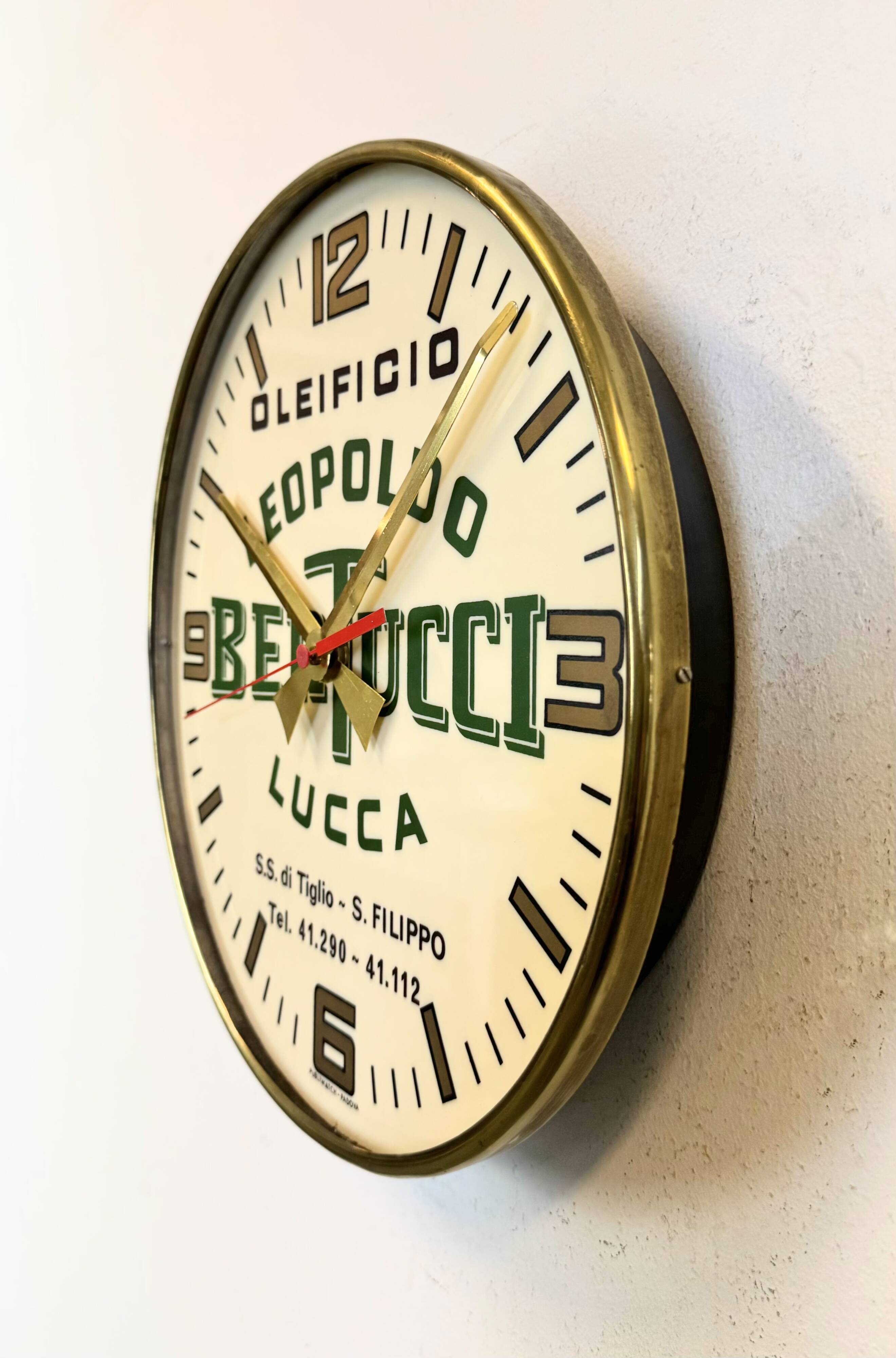 Vintage italian advertising wall clock, 1970s