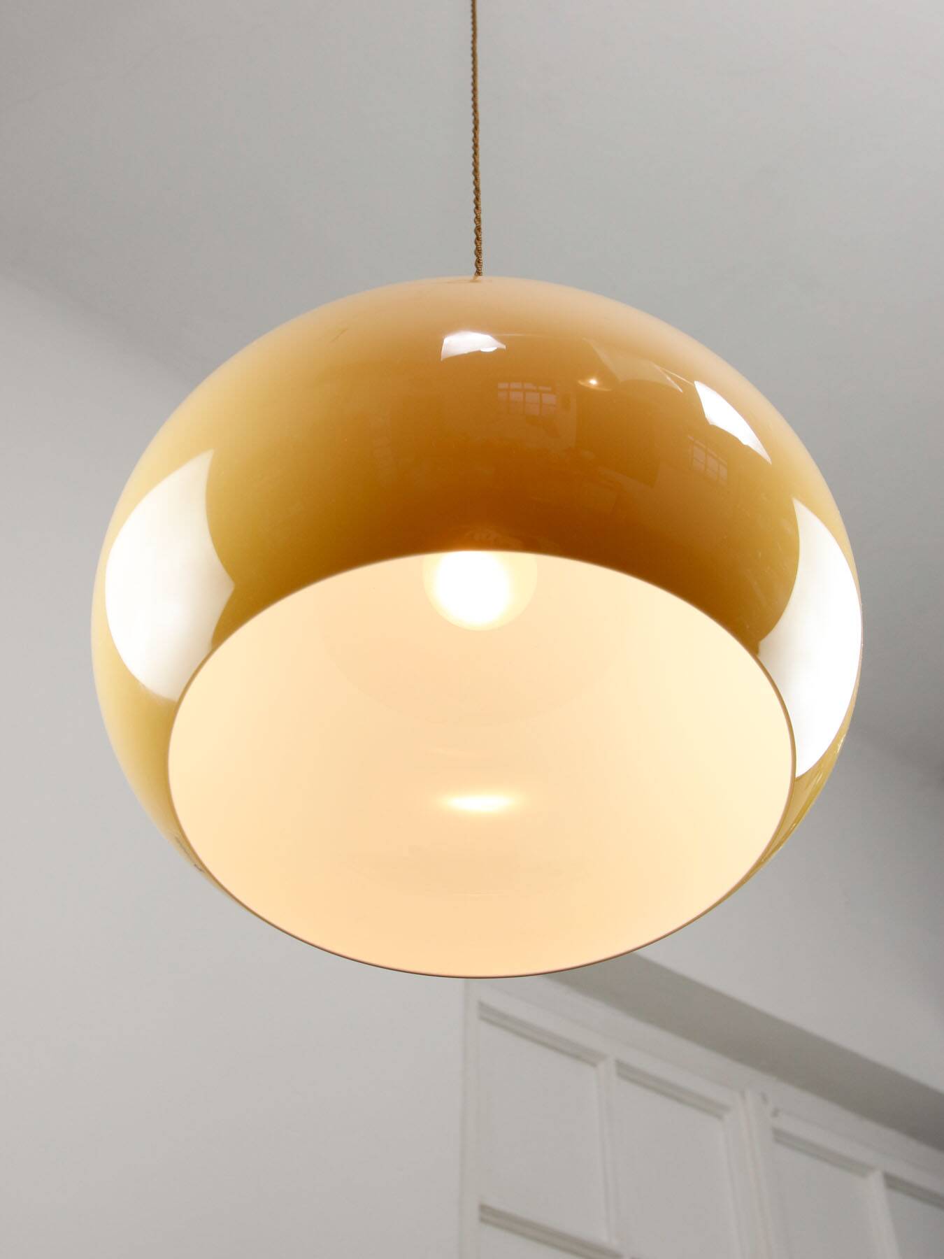 Space Age Brown Jolly Pendant Lamp from Guzzini, 1960s