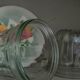 Pair of old fluted glass molds. Kouglof molds / Jam molds