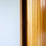 Screen in articulated slats in solid pitchpin wood - France - Circa 1980